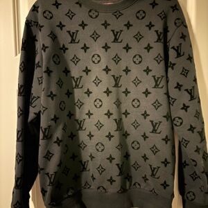 Louis Vuitton Gray and Black Crewneck Sweater
